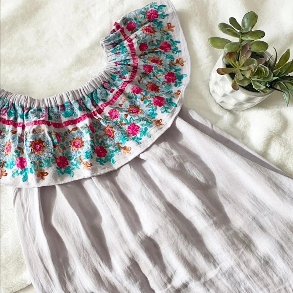 Umgee Off Shoulder Floral Embroidered Dress - Picture 5 of 8